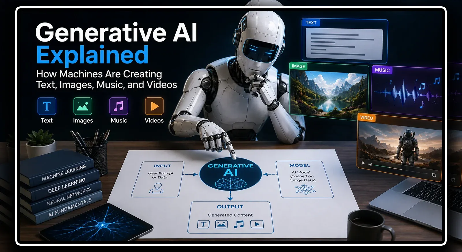 Generative AI Explained: How Machines Are Creating Text, Images, Music, and Videos