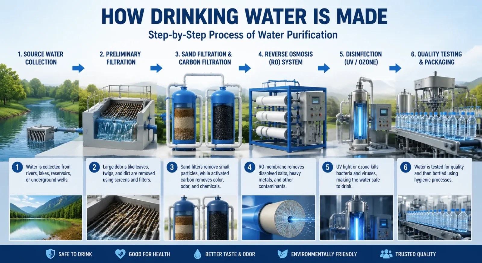 How Drinking Water Is Made: Step-by-Step Process of Water Purification